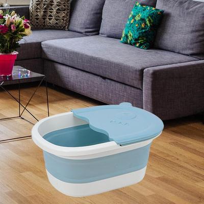 Collapsible Foot Soaking Bath Basin with Massage Pebble,Foldable PP Bucket Tub, Soak