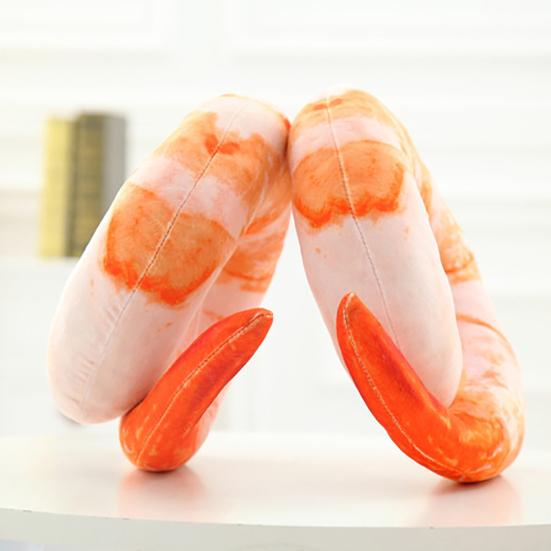 3D Shrimp Eggplant U Shaped Cushion Stuffed Plush Neck Travel Home Bed Toy