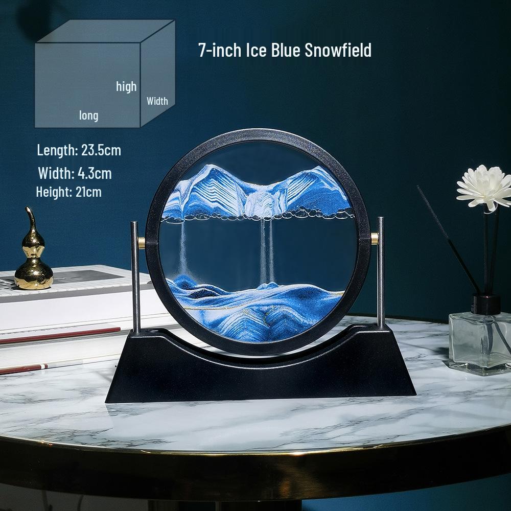 3D Glass Sand Art Timer: Elegant Desktop Ornament & Gift