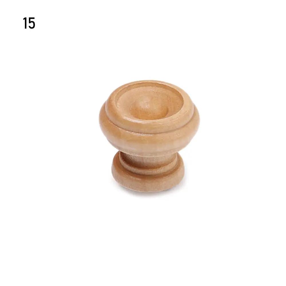 Wooden Retro Cabinet Dresser Drawer Knobs Single Hole Cupboard Handle with Screw Wardrobe Pulls Handle Furniture Hardware