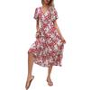 Summer New Holiday Sweet Pastoral V-neck Floral Print Dress