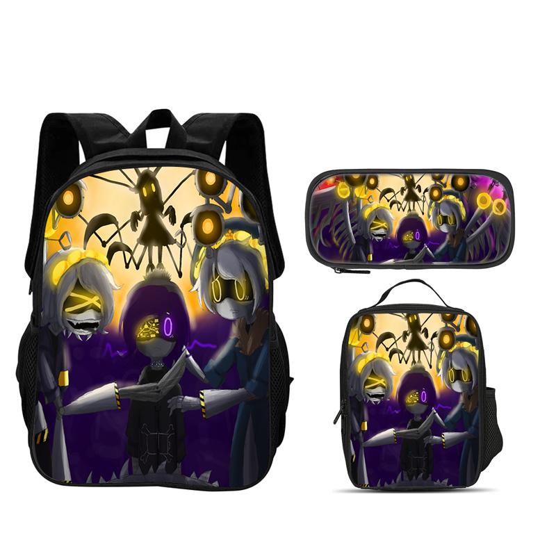 Moorddrones 3 stuks Set Rugzak Pennen Etui IJszak Duurzaam Trendy Veelzijdig Schooljongen en Meisje Verjaardag Beste Cadeau