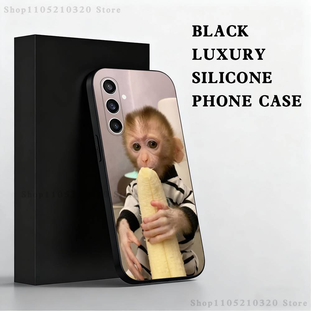 Cute Funny Monkeys Symbol Phone Case For Samsung S25,S24,S23,S22,S21,S20,S10,Ultra,Plus,Lite,FE,Soft Silicone Black Cover SamsungNote20Ultra