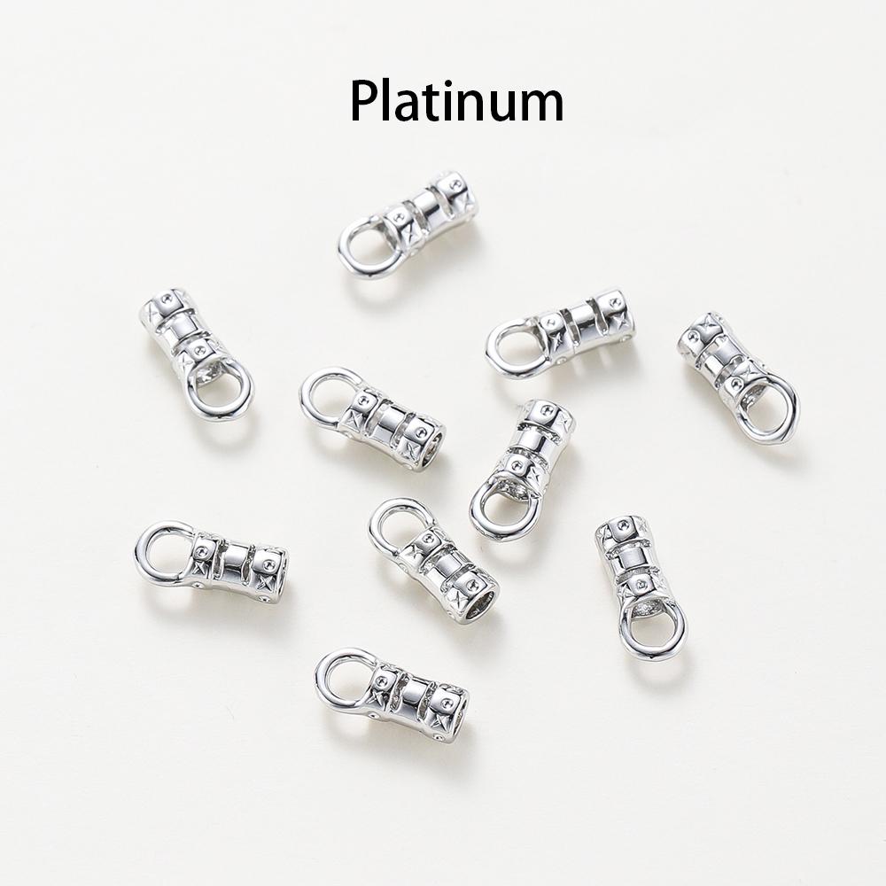 10Pcs Brass 14K&18K Gold Plated Crimp End Caps with Loop Cord Tube Barrel End Cap for Leather Cords Diy Jewelry Making