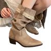 Pile Martin boots women's 2025 new autumn thick-bottomed wasteland wind tube Xinjiang tourism western cowboy knight boots