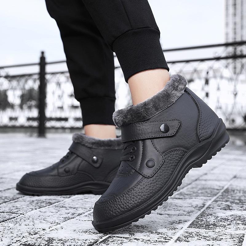 

Новые зимние ботинки Northeast для мужчин, теплые, с толстой подкладкой из бархата, уличные хлопковые ботинки для людей среднего и пожилого возраста, короткие ботинки большого размера 49