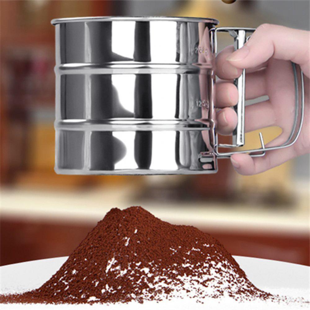 1 Stück Mehrzweck 80% Edelstahl Mehl Sieb Tasse Sieb Seiher Backen Küchenhelfer