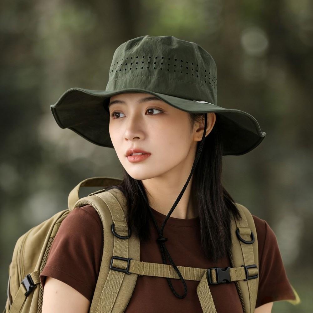 Wide Brim Sun Protection Bucket Hat Breathable Mountaineering Cap Wide Brim Fisherman Hat Fishing