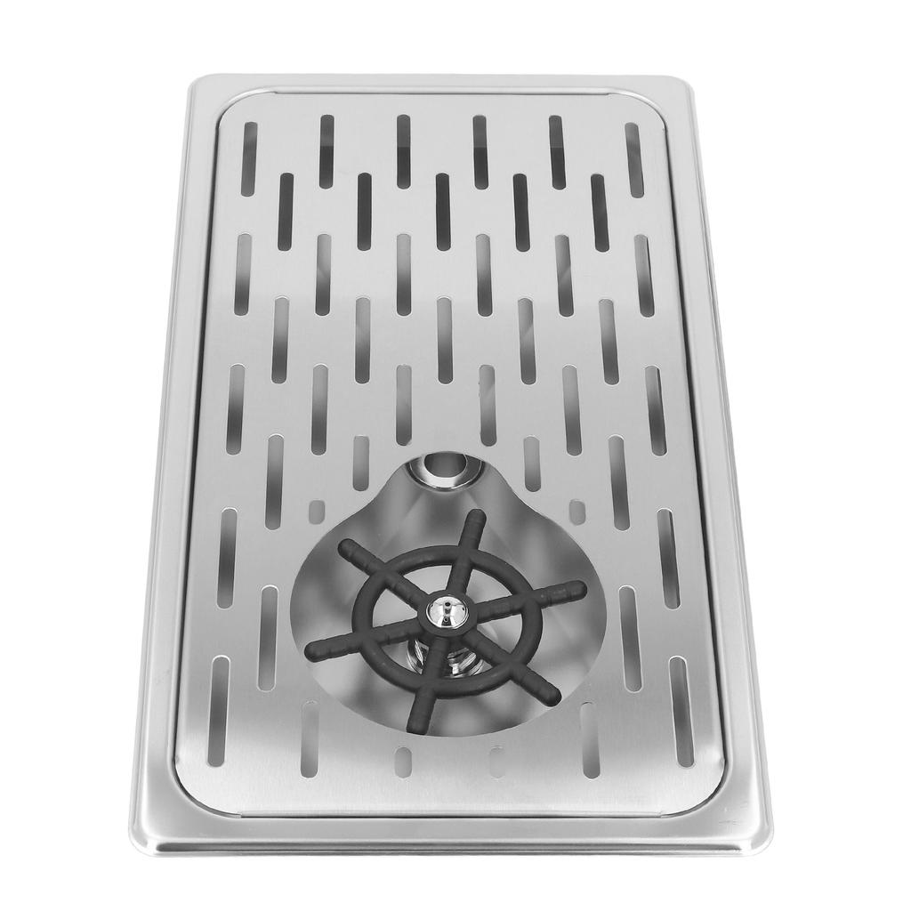 Washer Glass Rinser G1/2 Water Connection Port Silver Pitcher Rinser Countertop Sink for Bar Coffee