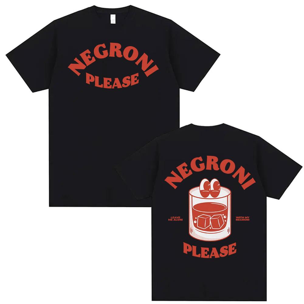 Negroni Please Maglietta a Tema Cartone Animato Divertente Cocktail Drink Grafica Carina Magliette Uomo Donna Hip Hop Estiva Manica Corta