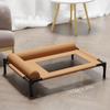 Breathable Raised Dog Bed Outdoor Cooling Pet Cot With L Shape Pillow Steel Frame Chew Resistant Washable For Medium Dog