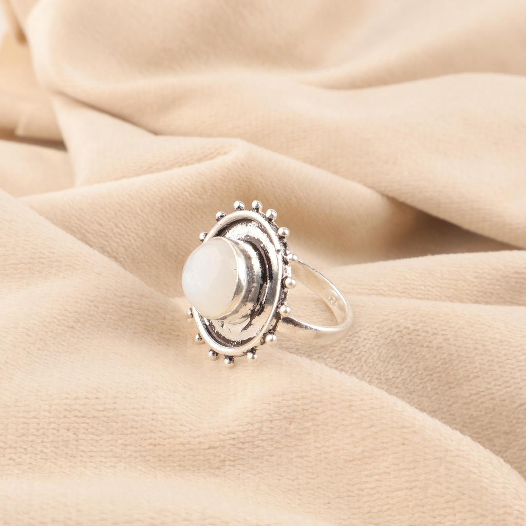 Rainbow Moonstone Ring Gemstone Jewelry, 925 Solid Sterling Silver Ring, Handmade Jewelry Ring For Wedding Gift