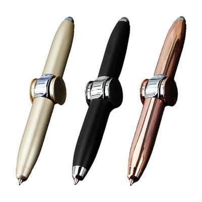 LED Pen Ball Pen Fidget Spinner Pressure Student Gift Ballpoint Spin Pen Twirling LED Rotating Ballpoint Pen Metal Gyro Pen
