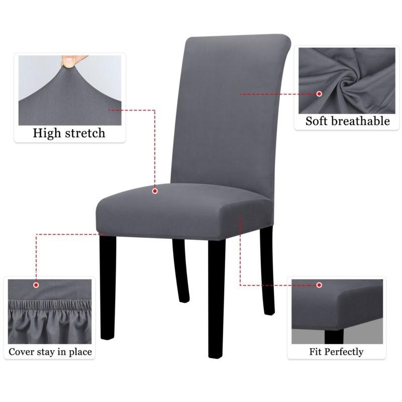 Elastic Solid Color Chair Cover Spandex Stretch Slipcovers Chair Seat Covers for Kitchen Dining Room Wedding Banquet Home Decor