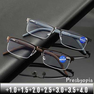Men Women Titanium Alloy Reading Glasses Business Light Frame Far Sight Eyeglasses Vintage HD Vision Prescription Eyewear