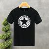 Men's Summer 100 Cotton Fashion Casual Loose Large Black Star Pattern Printed Round Neck Short Sleeve T-shirt Top S-5XL