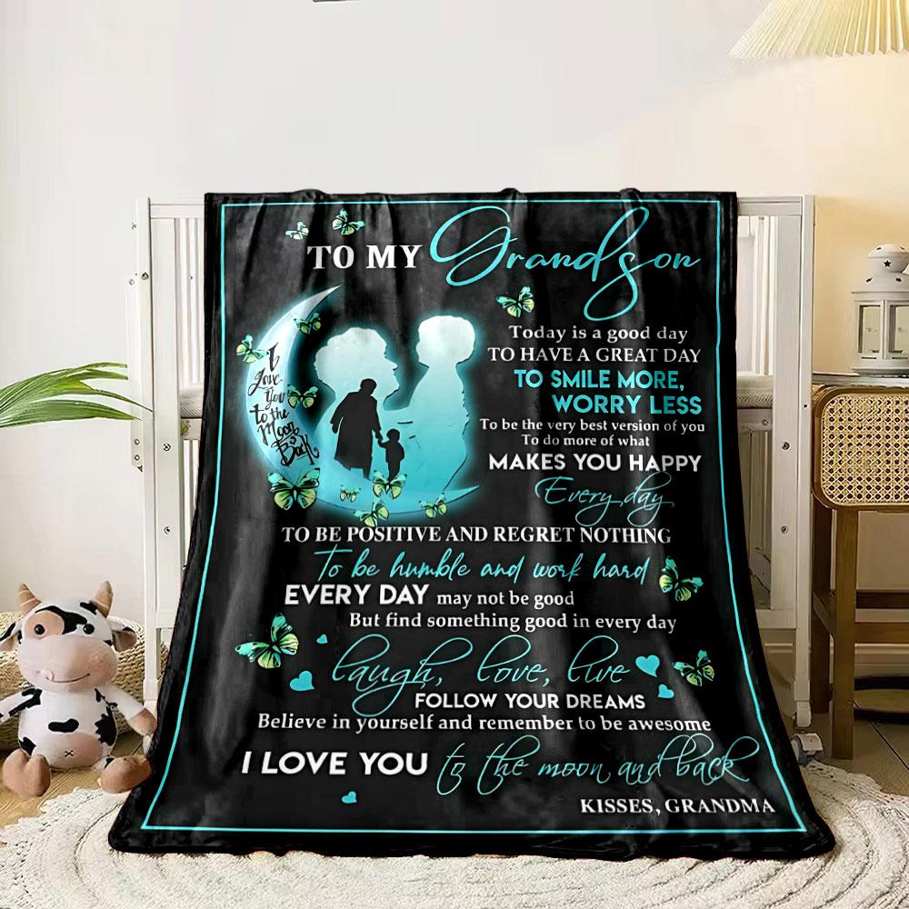Grandma's Love Inspirational Quote Blanket bedroom Blanket for Livingroom Couch lunch break Soft throw for Friend's festival Gift
