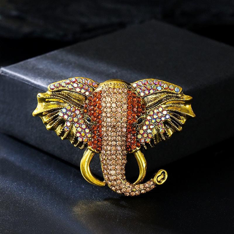 1PC Rhinestone Baroque Style Bear Shrimp Shape For Women Girls Animal Brooches Vintage Coat Suit Accessories Elephant Frog