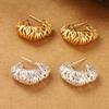 Metal Wind Winding Hollow Earrings Women's Woven Earrings 925 Irregular Niche Personality Commuting Summer Versatile Earrings