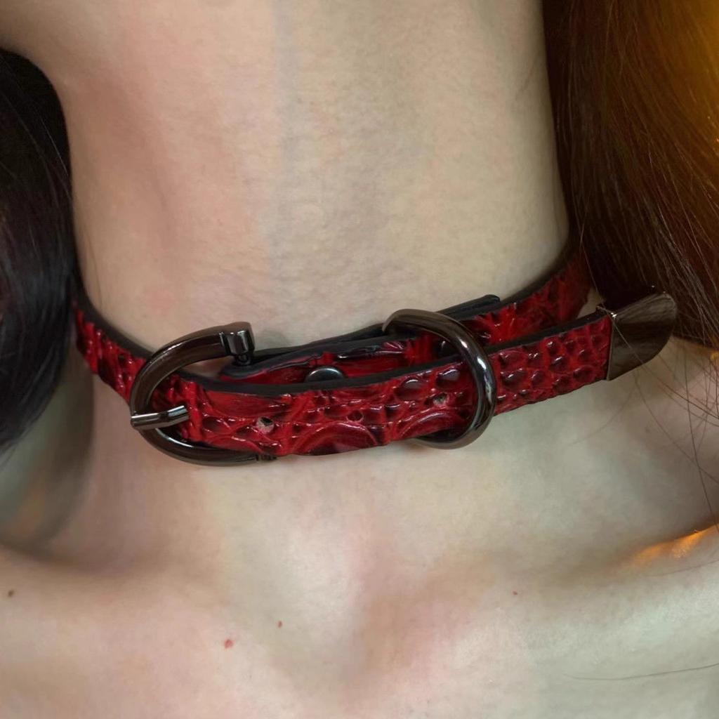 European and American cross-border y2k babes butterfly leather collar punk rock choker collarbone chain necklace foreign trade jewelry