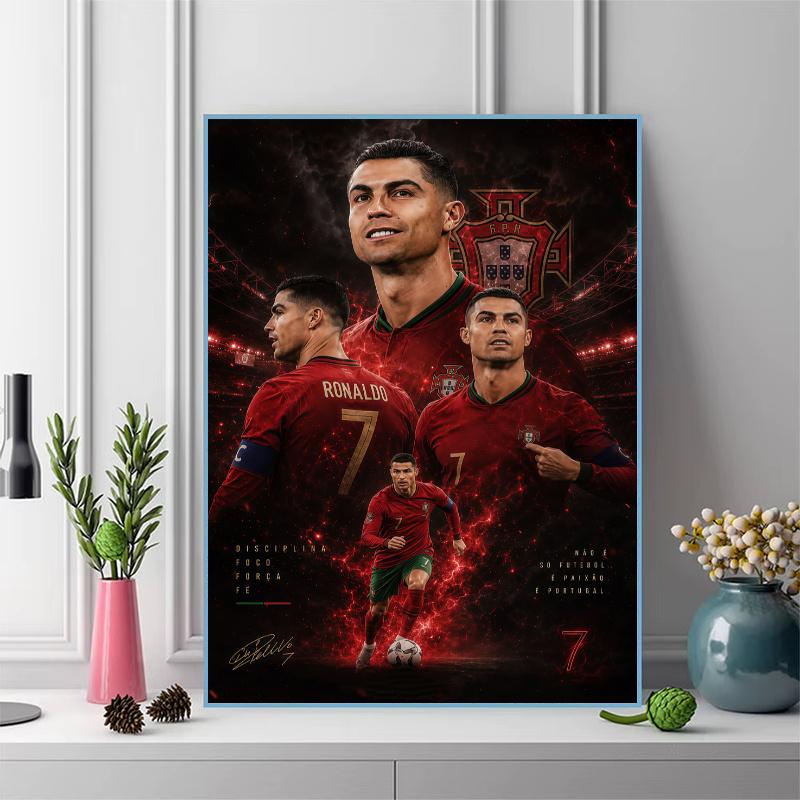 Cr7 100% Kulaté Plné Vrtáčky 5D DIY Diamantové Malování Výšivka Křížkový Steh Kamínková Dekorace