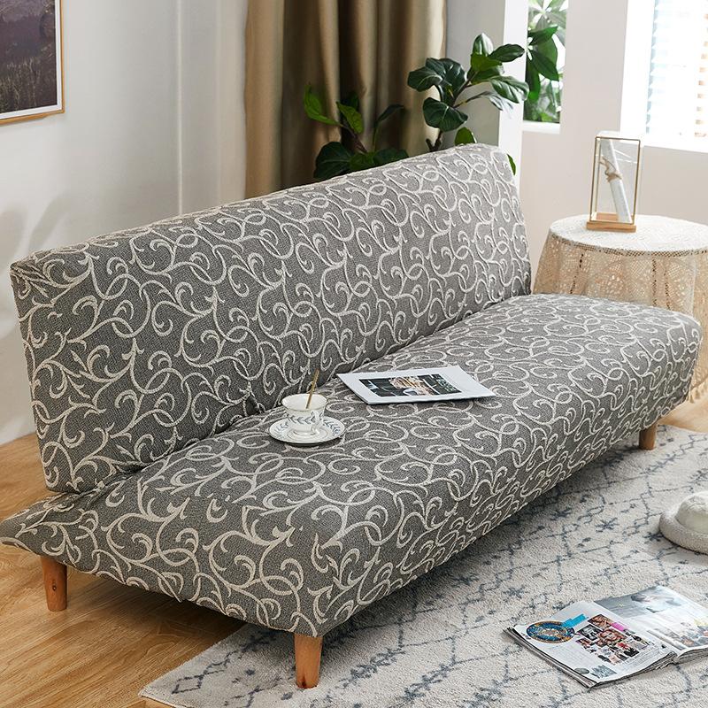 3D Embossed Jacquard Thick Sofa Cover Luxury Stretch Armless All-Cover Sofa Bed Dust Cover High-End Anti Scratch Couch Cover