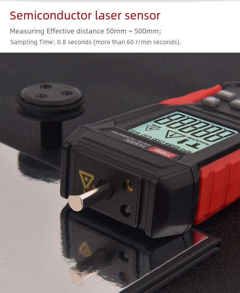 Tean Laser Tachometer TA500C: Digital Display Contact Speed and Line Speed Meter