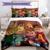 3-teiliges Alvin und die Chipmunks Bettwäsche-Set Bettbezug Verschluss Enthält 1 Bettbezug & 2 Kissenbezüge, Weich und Bequem für Alle Jahreszeiten.
