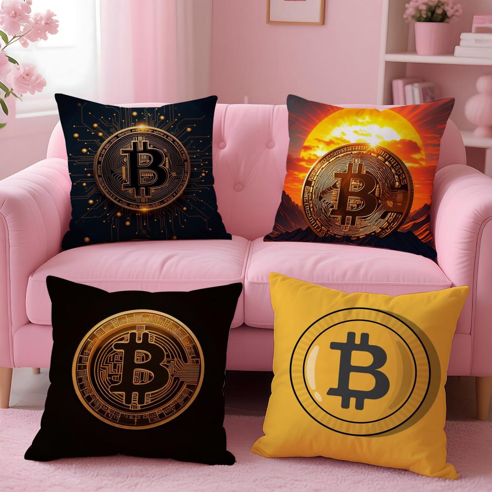 Stylish BBitcoinable Cushion Cover Comfortable Durable Pillow Cover MultiScene for Home Office Car Sofa
