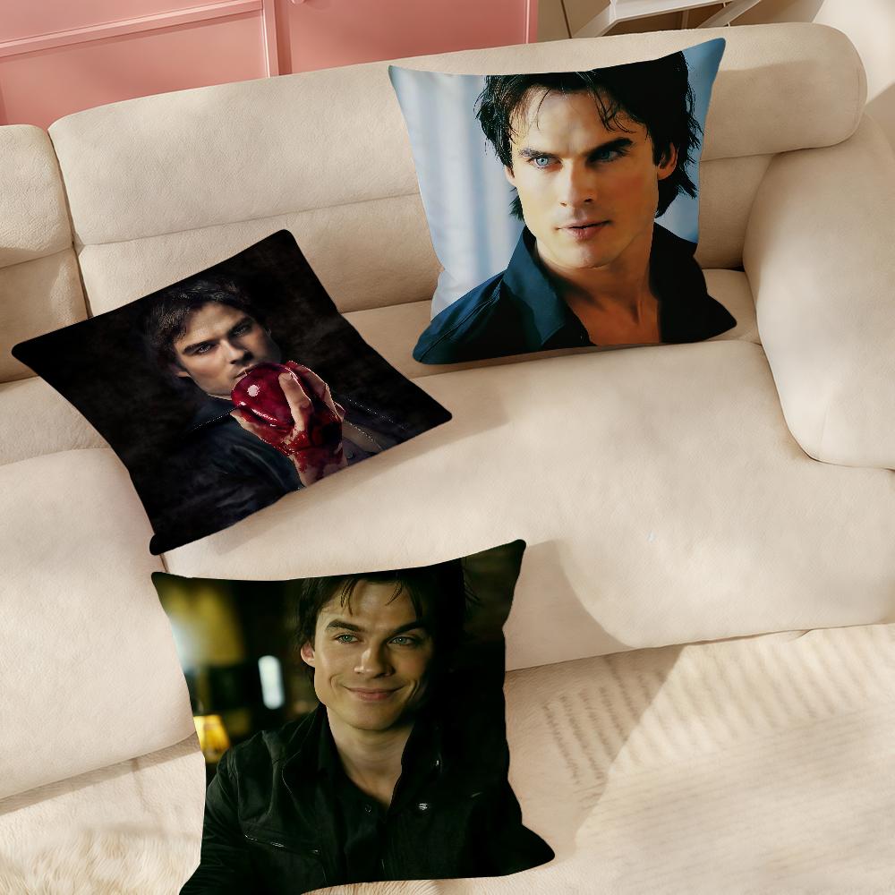 Tinika Chen Unisex Tv The V-Vampire D-Diaries Damon Salvatore Pillow Case Suitable For Bedrooms Living Rooms Cars Home Decoration