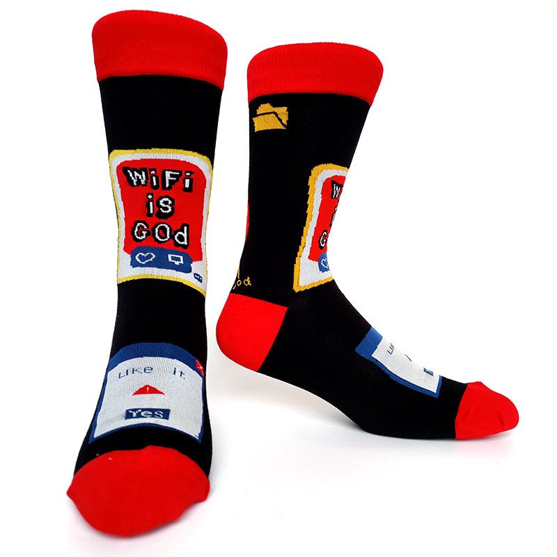 Novelty Happy Funny Men Graphic Socks Cotton Poker Corgi Frog Crazy Burger Piranh Wolf Avocado Eagle Sock