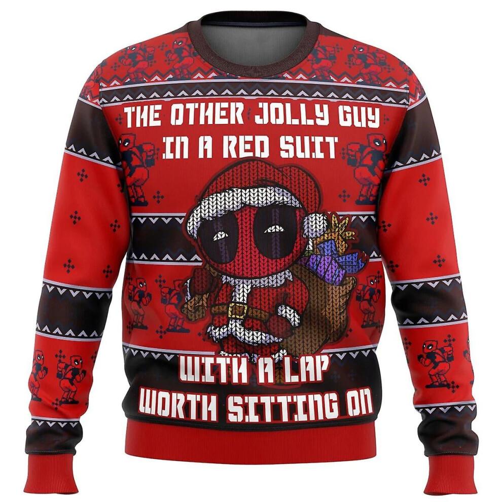 Deadpool Veselý Červený Chlapíkův Ošklivý Unisex Anime Kolekce Vánoční Svetr 3d Svetr, Top, Podzimní A Zimní Oblečení
