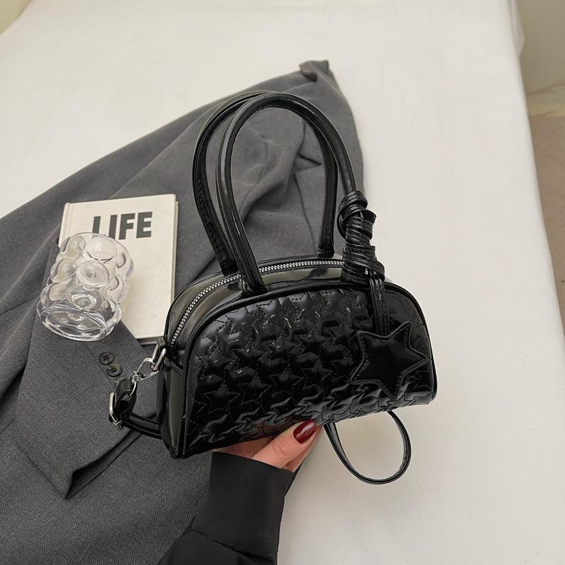 

Премиальная контрастная ручная сумка женская универсальная сумка для боулинга повседневная сумка через плечо чёрный