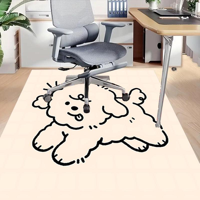 1PC dog poodle Non-Slip Floor Carpet Compatible for Office&Living Room&Bedroom&Dining room - Flat-Weave Machine-W280