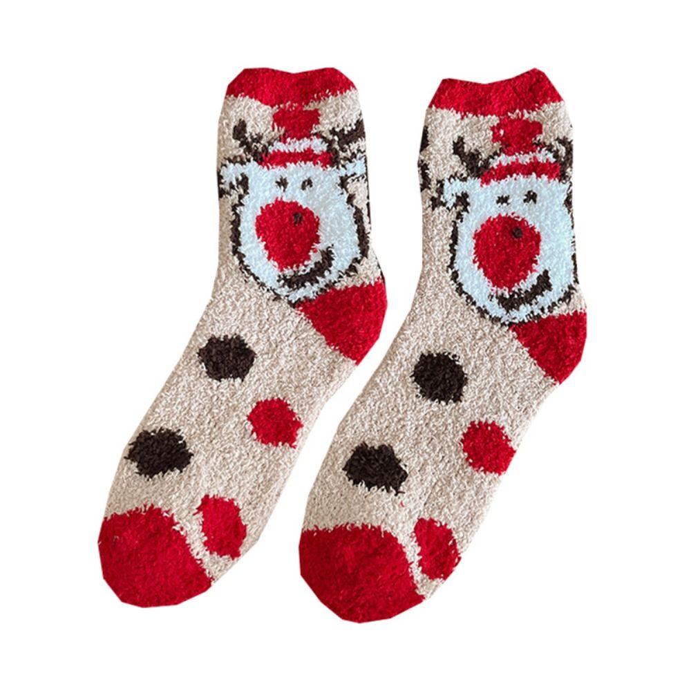 Santa Claus Christmas Socks Cartoon Floor Sleep Socks Comfortable Women Hosiery  Ladies