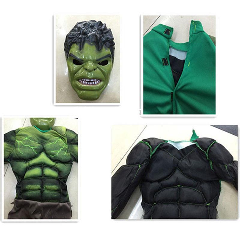 Hulk The Avengers Muscle Mask Costume Boys Cosplay Kids Carnival Clothes Fantasy