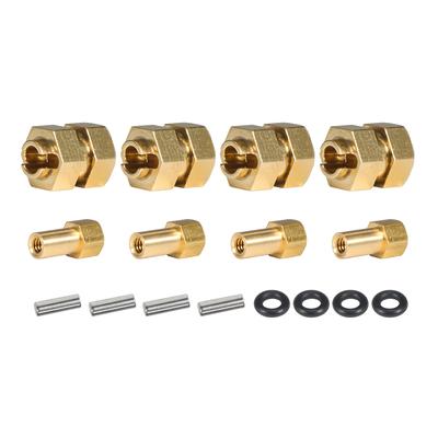 1 Set Pirinç Göbek Uzatıcılar 7mm Altıgen 1.0 Jant Adaptörü Somunlu 1/24 RC Paletli Araç SCX24 C10 Gladiator Bronco AX24 Yükseltme İçin