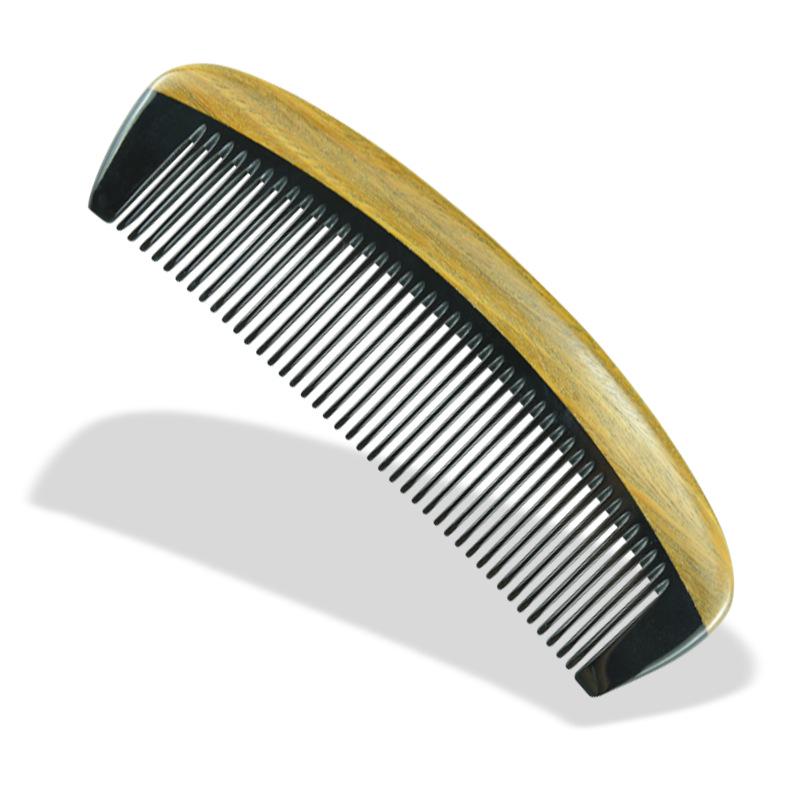 Portable Jade Sandalwood and Cow Horn Comb for Men & Women - Free Custom Engraving Gift Comb