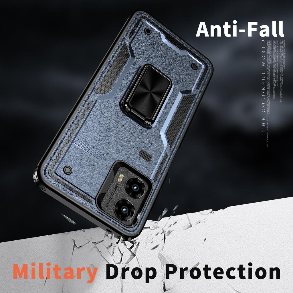 Multicolored For Motorola Moto G 2024/G PLAY/G POWER/G STYLUS/EDGE Anti-fall Phone Case Magnetic Car Mounting Ring Holder Cover