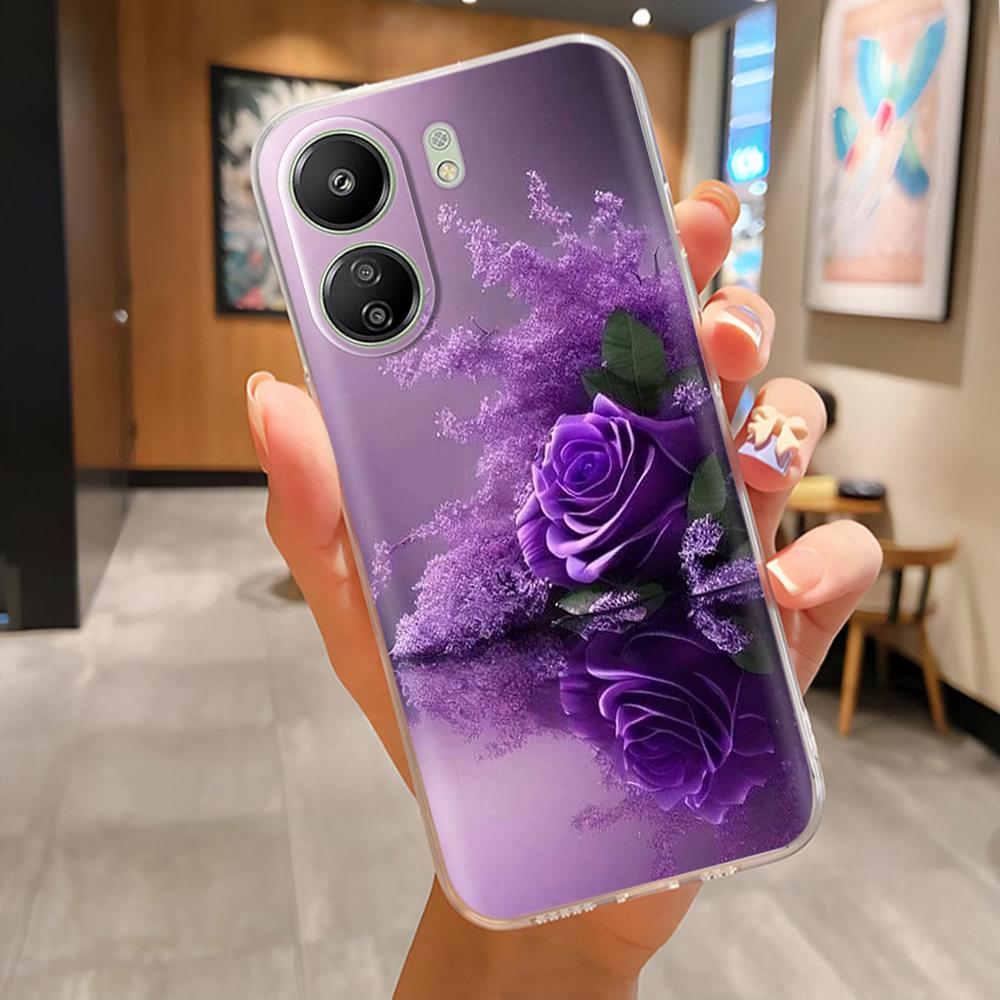 For Xiaomi Poco C65 Case Cute Cartoon Transparent TPU Silicone Cover For POCO C65 C 65 PocoC65 Phone Cases For Xiaomi Poco C65