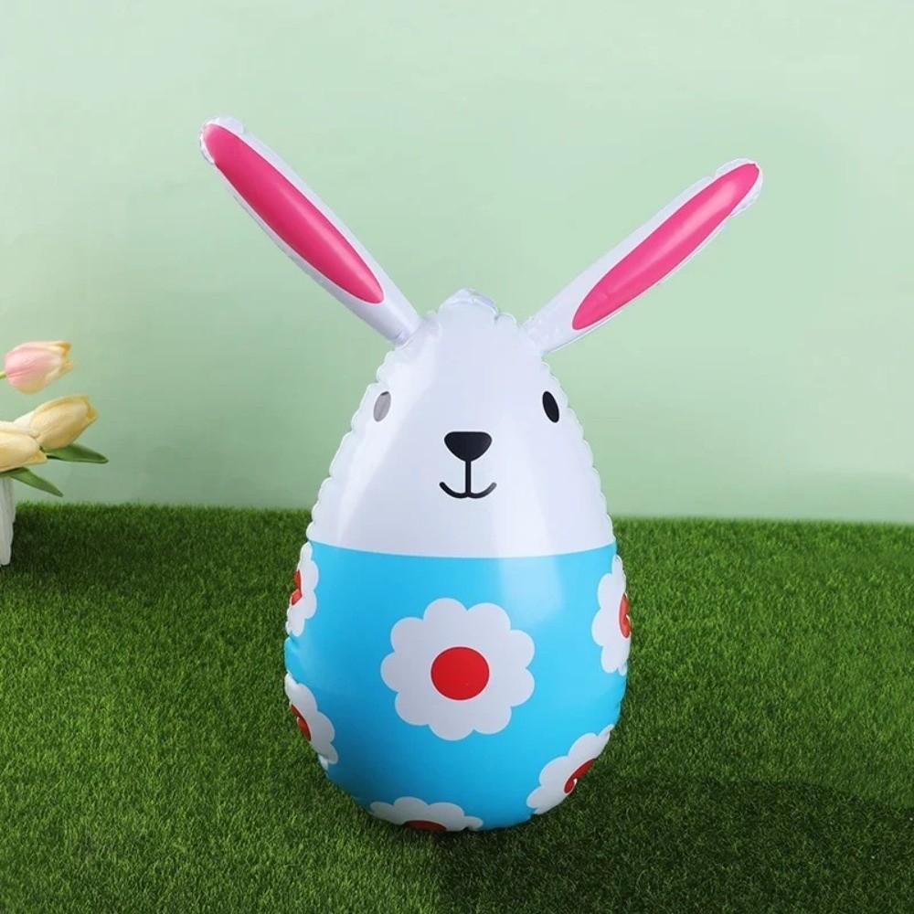 Söt Påskhar Ägg Ballong PVC Uppblåsbara Påskägg Påskhare Prydnad Heminredning