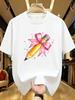 Wds01238pencil Printing Plus Size Unisexs Round Neck Tshirt Summer Casual Street Fashion Unisexs Joker Short Sleeve Tshirt