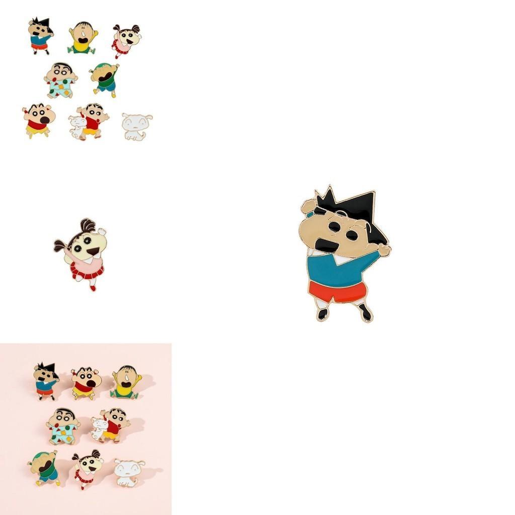 Cute Crayon Shin-chan Metal Badge Cartoon Character Backpack Accessory Wholesale
