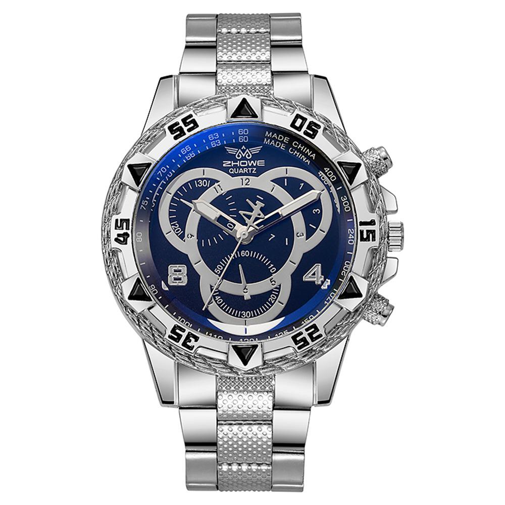 Alloy Men s Watch: Blue Dial, Quartz, Business Casual Fashion.