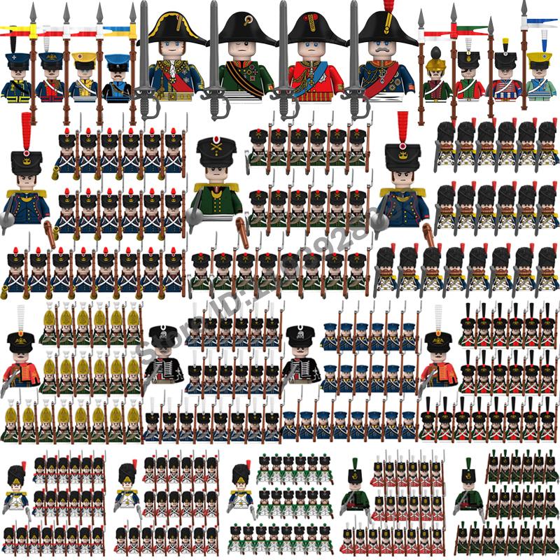 Medieval Napoleonic War Military Building Blocks Imperial Governor General Official French British Russia Marshal Soldiers Brick