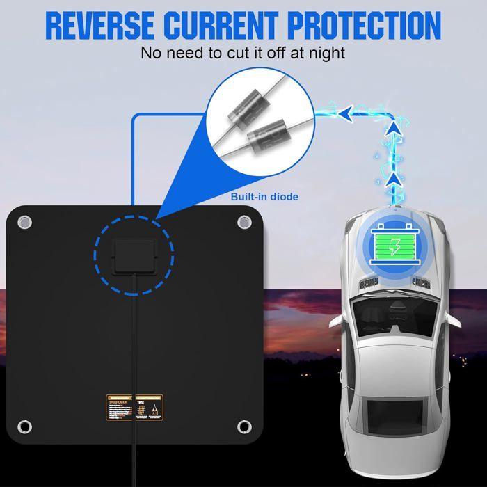 ECO-WORTHY 10W 12V Car Battery Maintainer, Portable Solar Maintenance Charger with Cigarette Lighter or Crocodile Clips for RVCampi