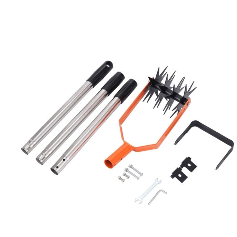 Manual Soil Tiller Featuring Adjustable Handle Length and Steel Blade for Back Friendly Gardening