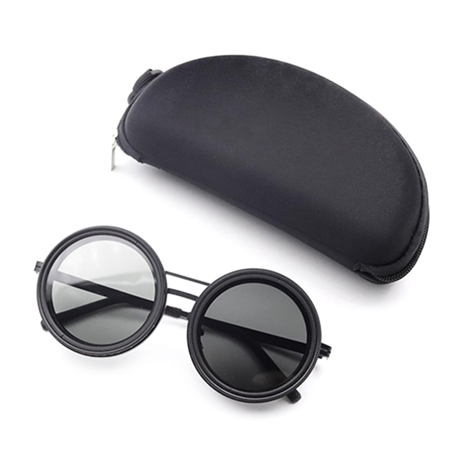 Stylish Round Retro Steampunk Sunglasses with Steel Frame Fishing Polarized Eyewear Travel Sunglasses for Men  Women