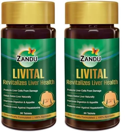 

Zandu Livital 90 Tablets Pack of 2 | Ayurvedic Liver Support, Digestion & Detox Supplement for Wellness