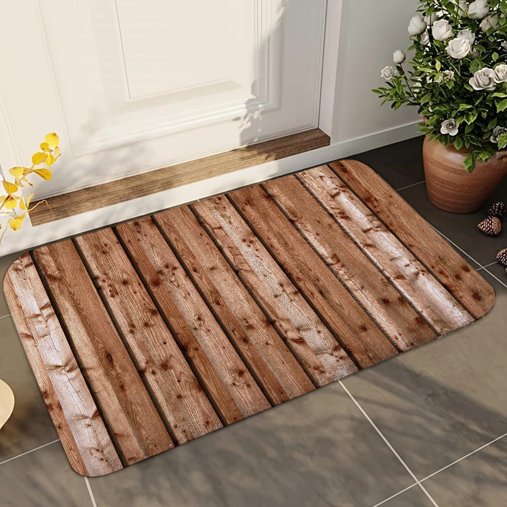 1pc Beautiful Wood Bathroom Absorbent Mats Anti-Slip Mats Home Decor Supplies Carpets Home Kitchen Floor Mats